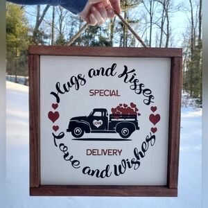 Handmade Wood Valentines Sign